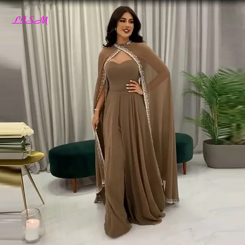 Moderne Hohe Couture Abendkleider 2022 A-Line Vestidos De Fiesta Schatz Chiffon Sicke Robe Dubai Arabisch Formale Abendkleid