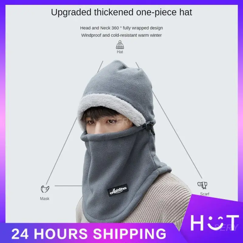 

Helmet Hat Thicken Adjustable Hood Winter Fashion Hat Keep Warm Sweatproof Warm Hat Soft Scarf Warmth Breathable Head Protection