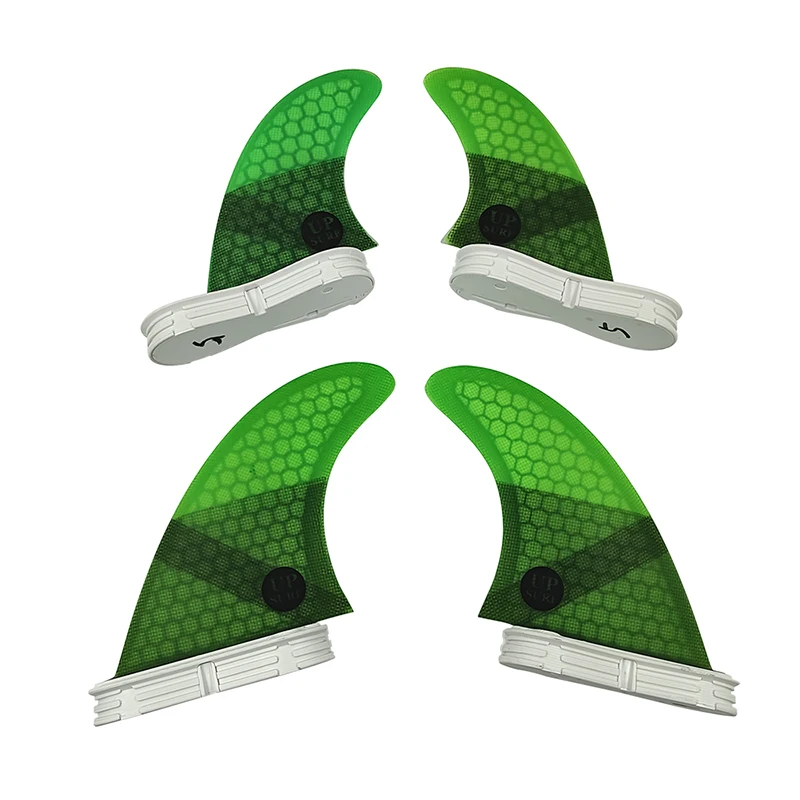 UPSURF FCS 2 Fins Surfboard Fin G5+GL Quad Fin Set Multicolor Fiberglass Honeycomb Fin Surfcasting Surfboard Acceessories