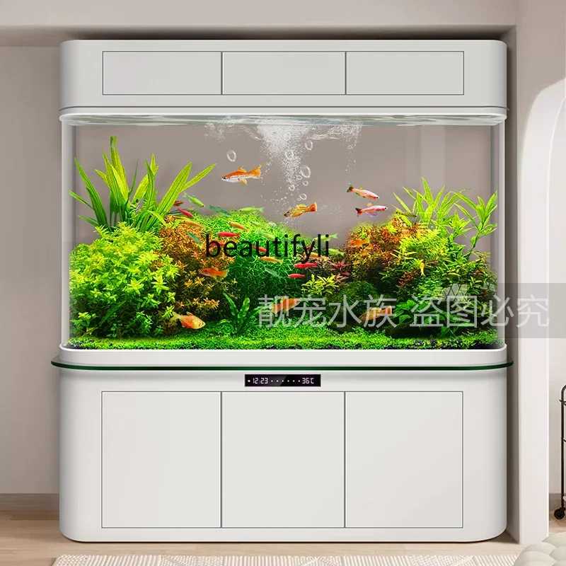 Bottom filter against the wall, automatic circulation filter, aquarium box, high-end fish tank, Household, no water change