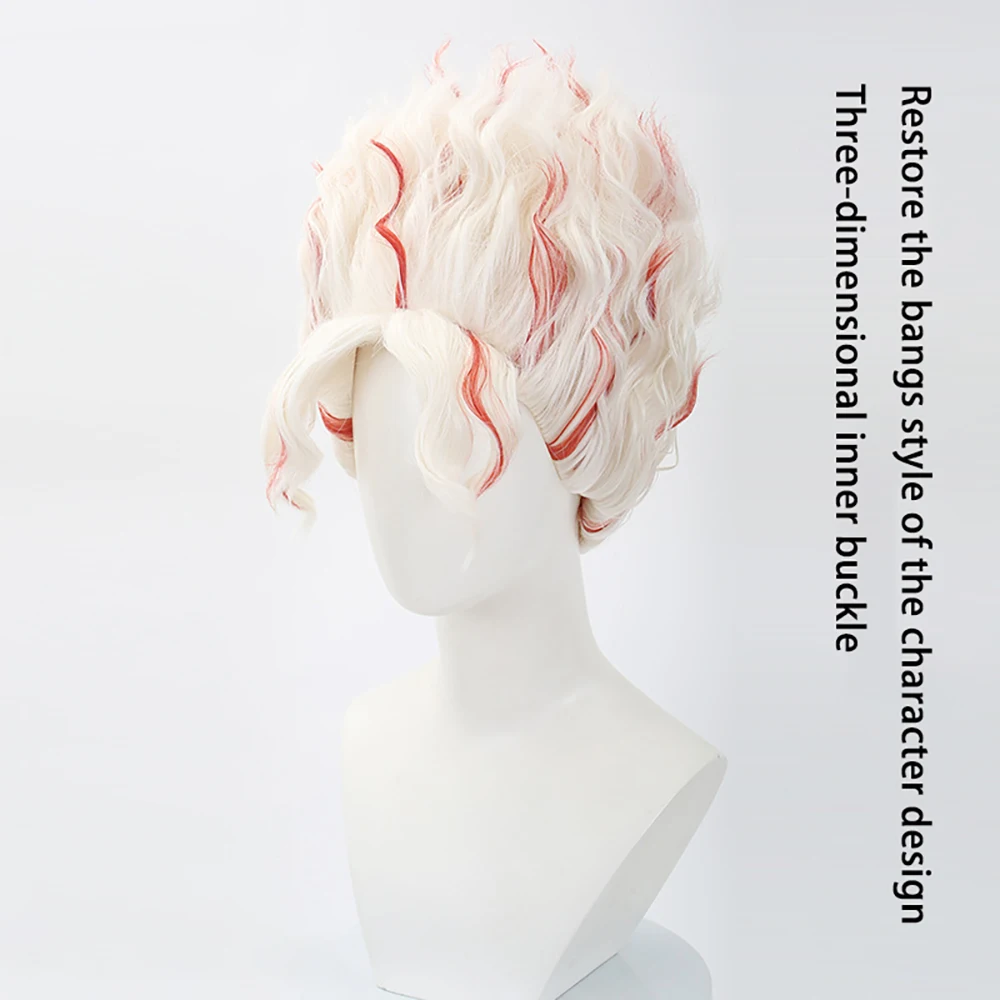 

Anime Supernatural Armament Okarun Occult Kun Cospaly Synthetic Hair 12-Inch Red And White Highlight Halloween Daily Party Wig