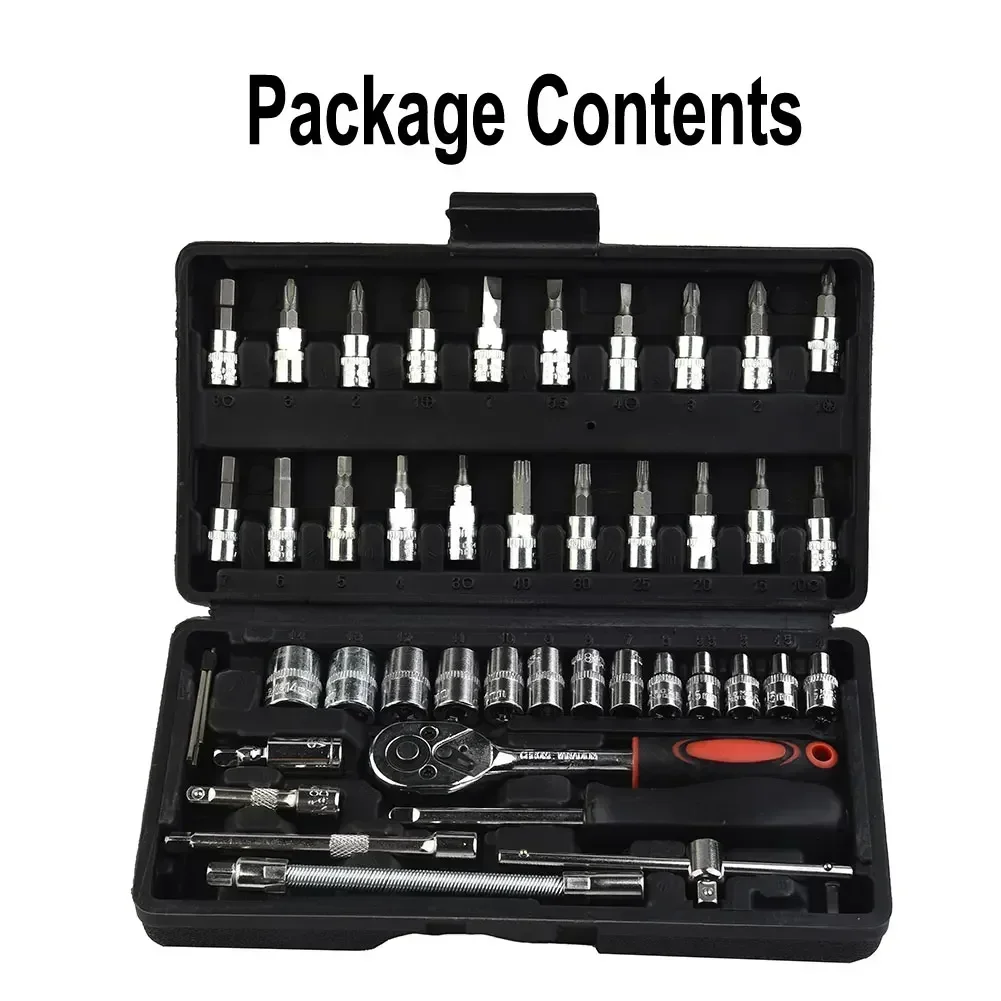 Connector Car tool set Rotating Wrenches 46pcs Accessories Auto Extension Kit Ratchet Replacement Rod Spanner Vehicle