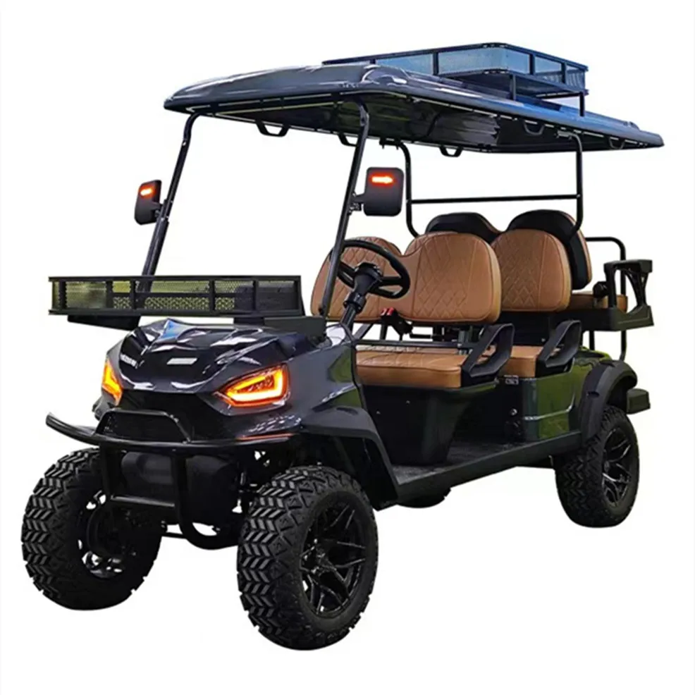 Cheap Golf Cart Electric/Gas Powered 5KW Electric Truck Street Legal 72V Lithium Powered Hunting Farm 6 Seater Golf Cart