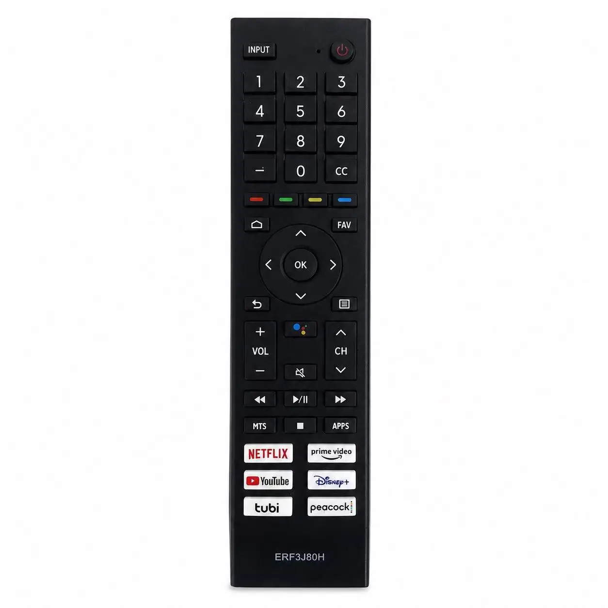 Replacement Remote Compatible For Hisense ERF3J80H 4K UHD Android Smart TV 50A6GTUK 55A6GTUK 55E76GQTUK 65A7GQTUK No Voice
