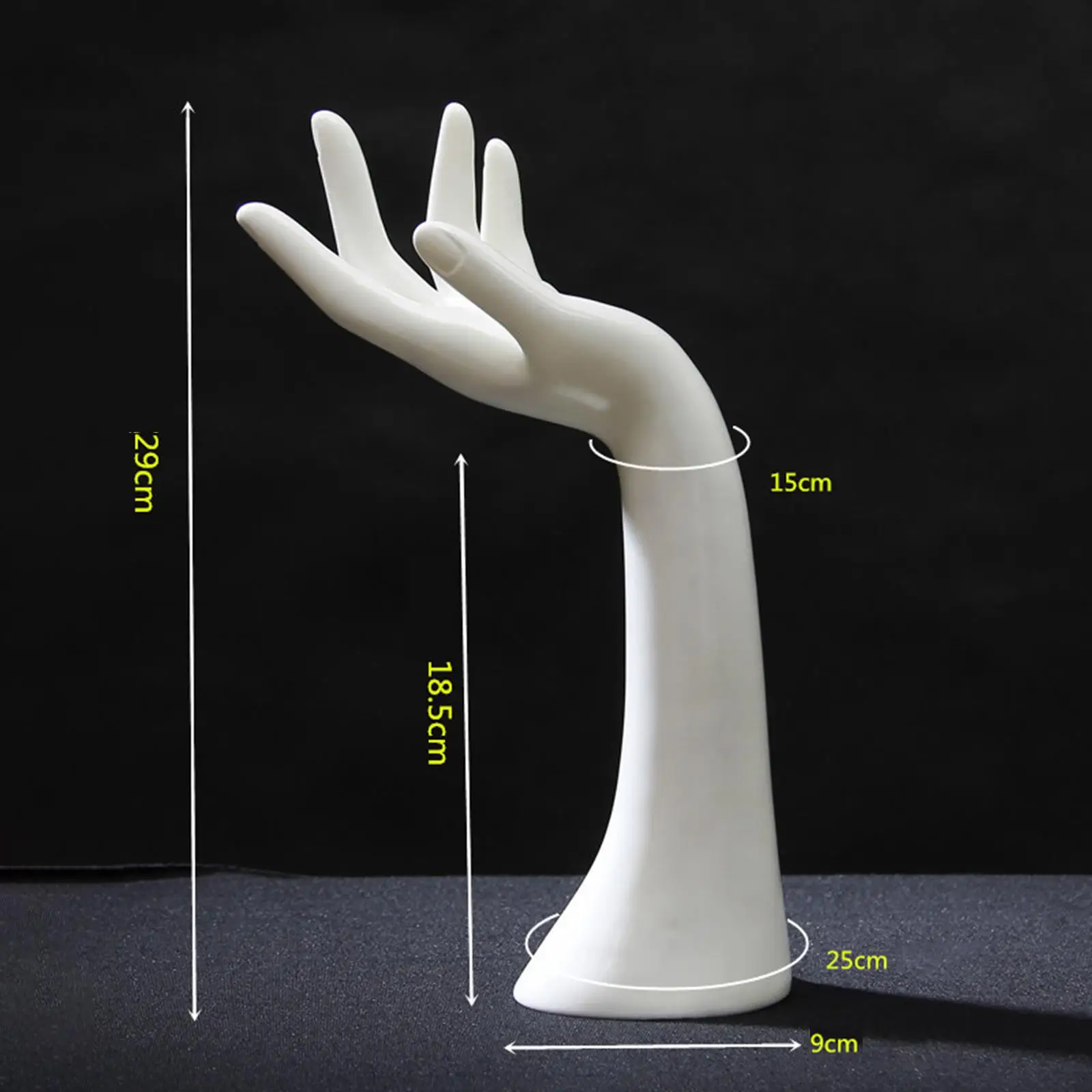 Female Mannequin Hand Decorative Necklace Ring Display Stand Jewelry Display Holder for Countertop Photograph Props Home Shops