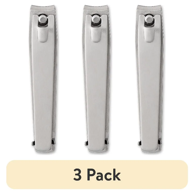 

(3 pack) Stainless Steel Toenail and Fingernail Clippers with File, 1 Count