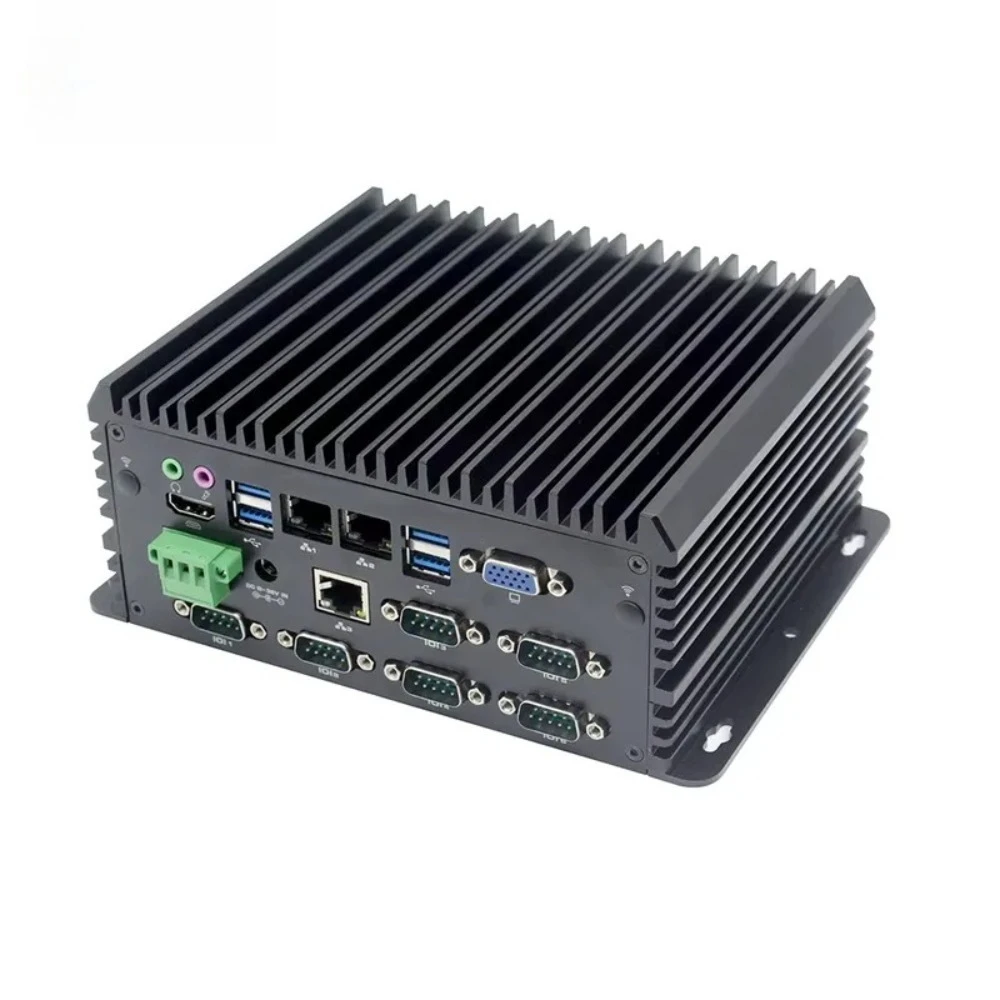 i5 8260U fanless embedded computer 2 DDR4 MSATA VGA HD 2 LAN 6 RS232 485 DB9 COM Win10 Linux Ubuntu AI industrial mini