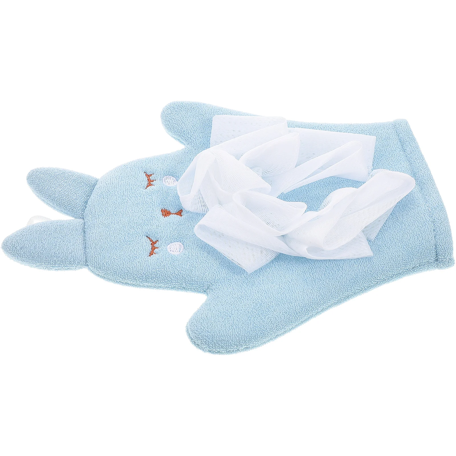

Double-Sided Baby Bath Mitt Rabbit Shape Soft Baby Washcloths Gentle Bath Glove Cartoon Toddler Wash Cloths for Shower