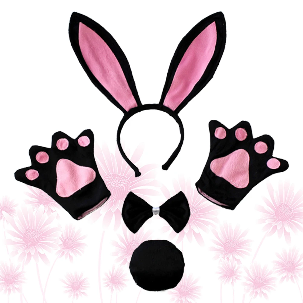 

Children Dance Costume Hair Hoop Bow Tie Adorable Tail Kids Gloves Supplies Cosplay Accessories Christmas Birthday
