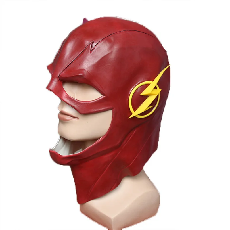 The Superhero Flash Cosplay Barry Allen Mask Costume Headgear Helmet Halloween Party Carnival Costume Props Adults