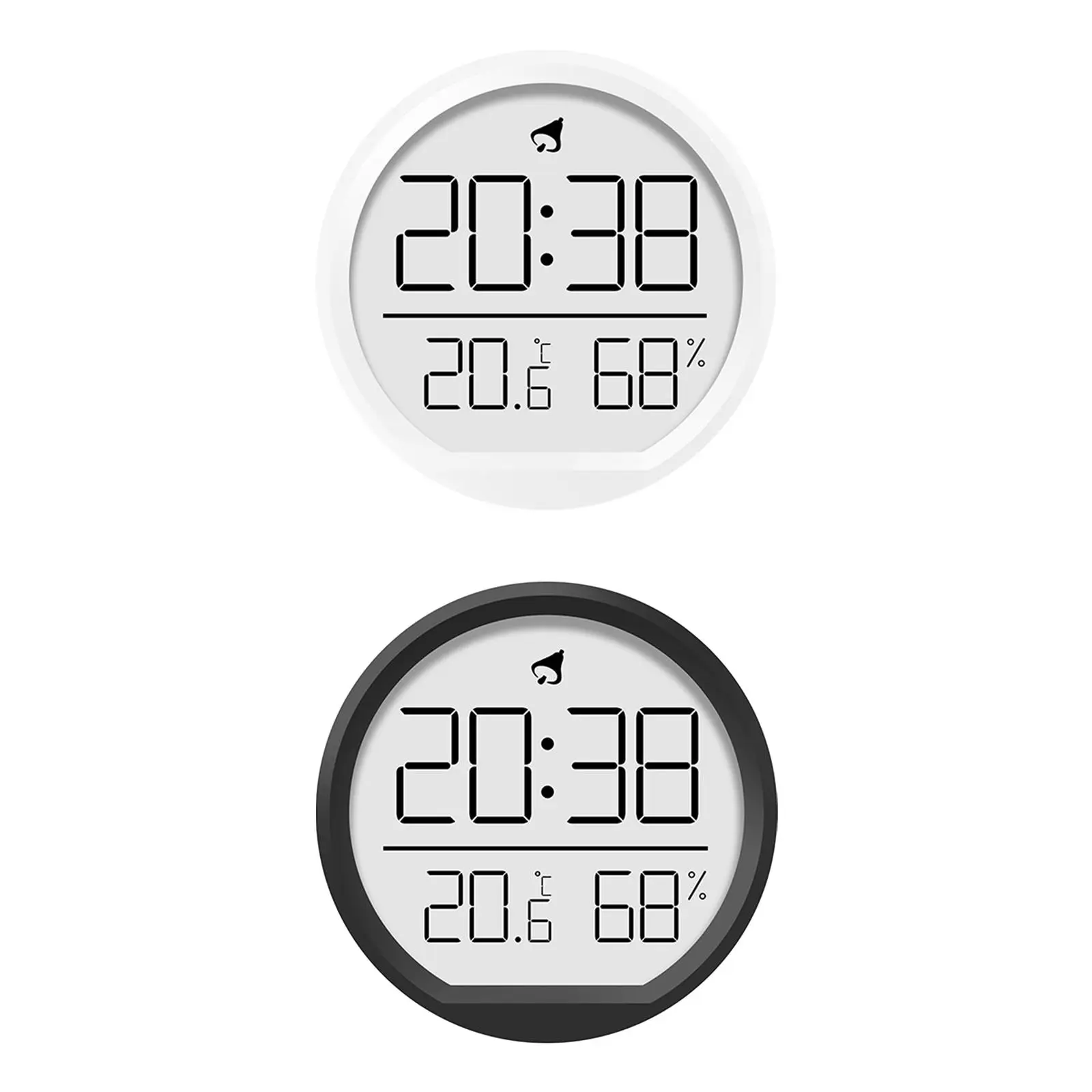 Digital Wall Clock Bedside Clock 2.9inch 12/24H Versatile Battery Powered with Temperature and Humidity for Office Lightweight