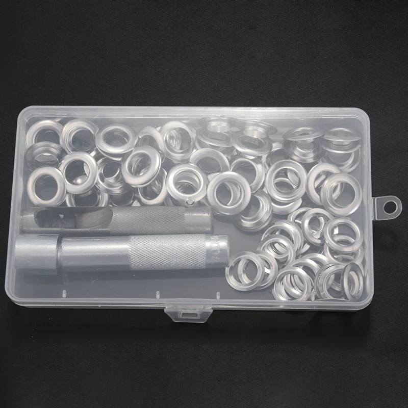 100Pcs Punch Grommets And Tarpaulin Awning Tent Tarp Repair Kit Hole Eyelet New