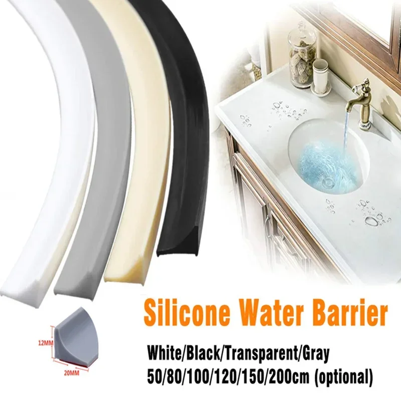 Countertop Water Barrier Strip Water Blocking Strips Dry &Wet Separation Silicone Seal Strip for Kitchen Bathroom Washbasin