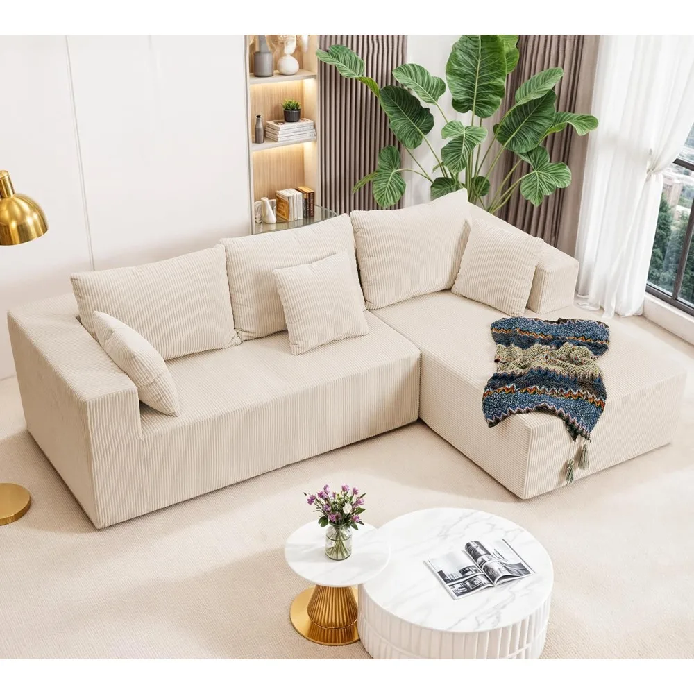 

Гибкий модульный диван с облачным комфортом и L-образным шезлонгом, плюшевый мягкий диван с глубоким сиденьем