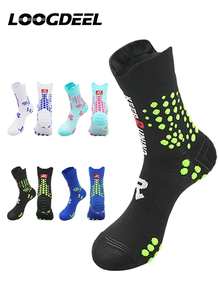 AliExpress NONE LOOGDEEL Professional Sports Running Socks Breathable Non-slip Hiking Socks Terry Sole Marathon Compression Cycling Socks Unisex