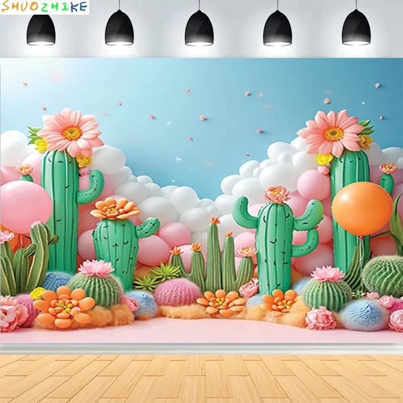 

Baby Shower Happy Birthday Party Photography Backdrops Newborn Kids Air Balloon Princess Tropical Jungle Photo Background BB-45