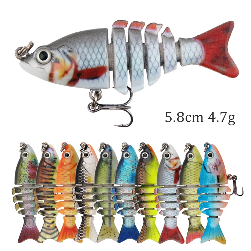 

1pc 5.8cm 4.7g Multi Jointed Swimbait Floating Wobbler Fishing Lures Hard Artificial Bait Pike Bass Fishing Lure Pesca Accessory