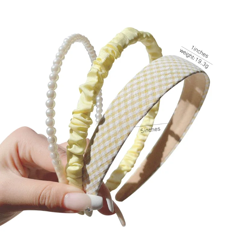 3 teile/satz Frauen Mädchen Stoff Haar bänder Blume Perle Stirnband Haarband Haar Reifen weibliche Mode Haarschmuck Kopf bedeckungen Geschenke