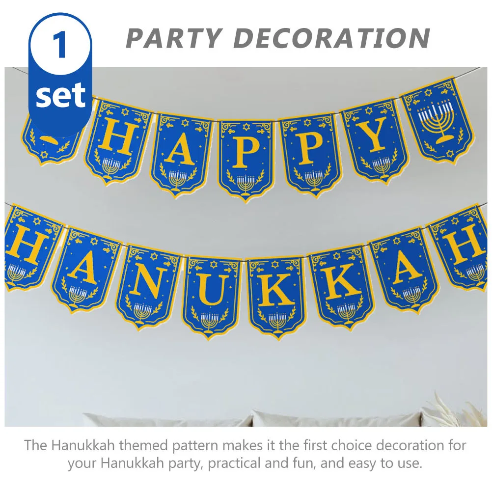 

1Set Festival Bunting Hanukkah Party Banner Pendant Scene Layout Banner Photo Prop Indoor Outdoor Hanging Decoration