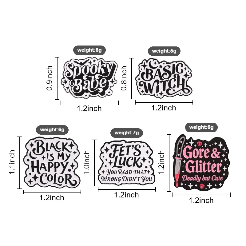 3-16 Stück/Set Halloween Goth Skelett-Kollektion Emaille-Pins Horrorfilme Monster Killer Messer Voodoo-Puppe Brosche Schmuck Geschenke – Detail 15