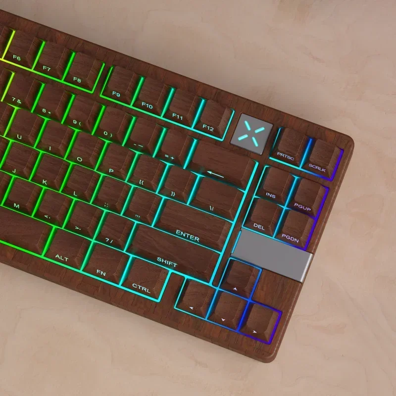 Walnut Wood Texture Keycap Custom Cherry Profile PBT Shine Through Keycaps FiveSides Thermal Sublimation Side Carving SKY KeyCap