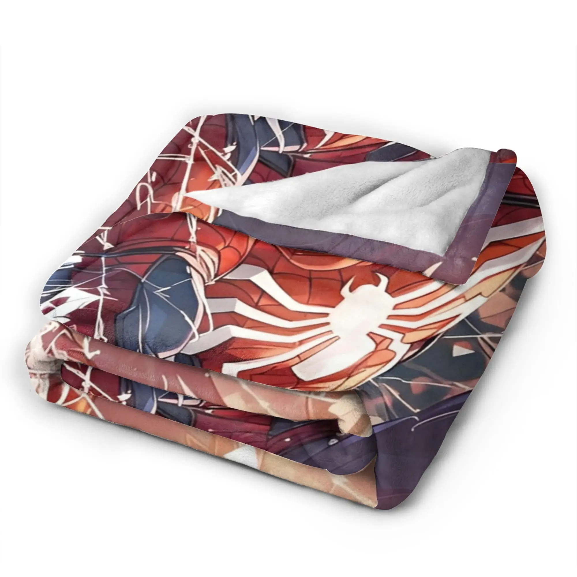 بطانية سبايدر مان سوبر هيرو الهزلية متعددة المقاسات دافئة ومريحة منفوشة للأريكة والسرير #4