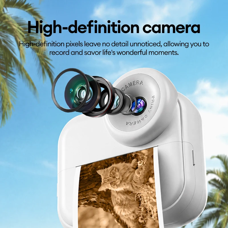 Lenovo DY35 Portable Instant Camera Set 8x Digital Zoom 1080p HD Video 2-in-1 Mini Thermal Printer Educational Toy Photo Printer