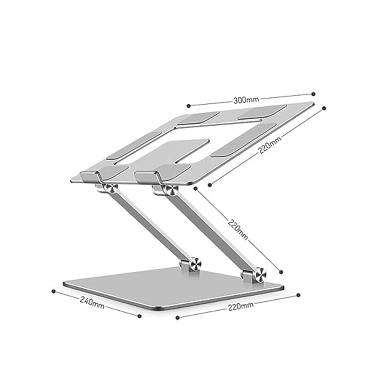 Computer Bracket Notebook Bracket Foldable Metal Heightened Heat Dissipation Bracket Conforms to Ergonomics (Silver)