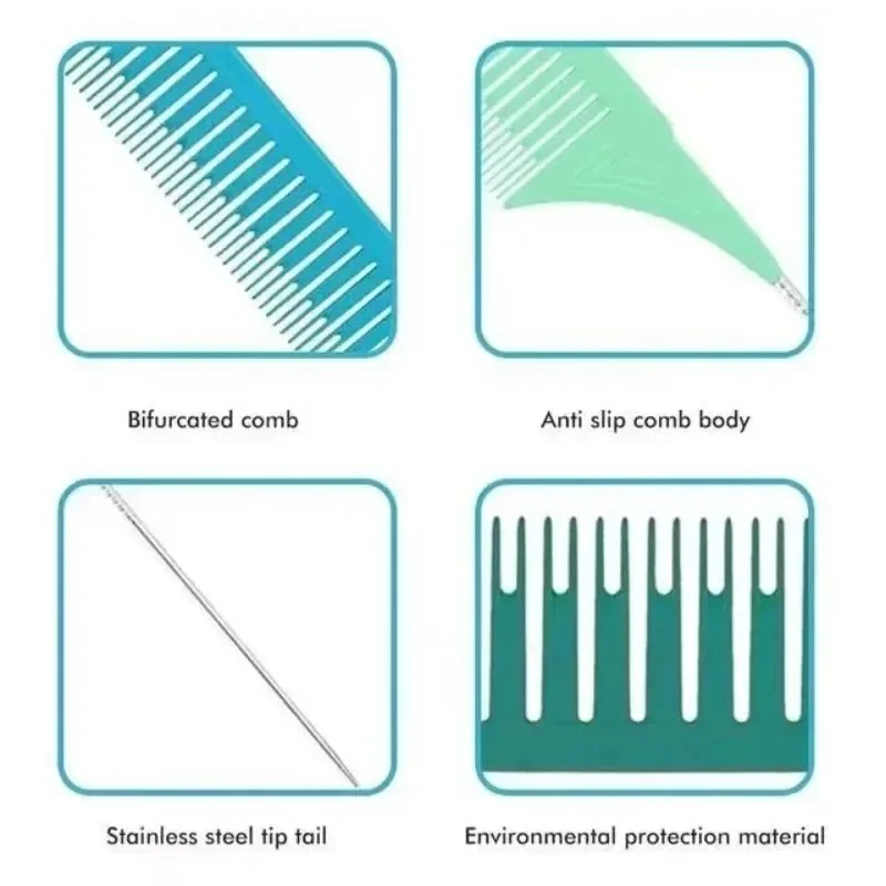 3 шт., расческа для укладки волос, набор расчесок с хвостом, расческа для окрашивания, салонный инструмент, секционирование, мелирование, плетение, расческа для резки