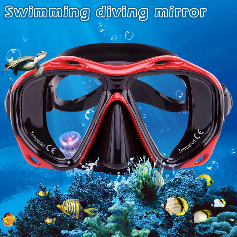 Anti-Fog Tempered Glass Snorkel Diving Mask Anti-Fog No Leaking Full Protection Swim Goggles for Active Pool or Open Water