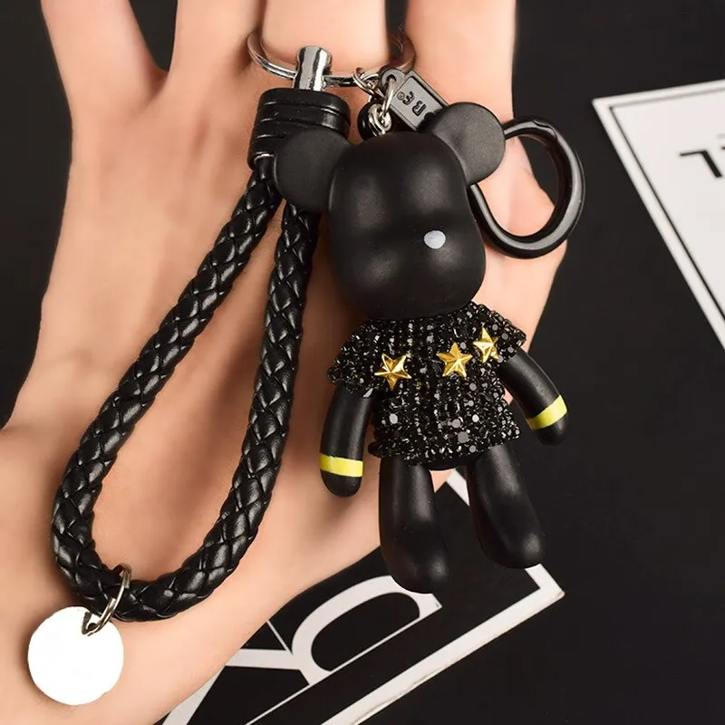1pcs Doll Silver-plated Key Ring For Men And Women Stylish Bear With Diamonds Can Also Be Used With Bags