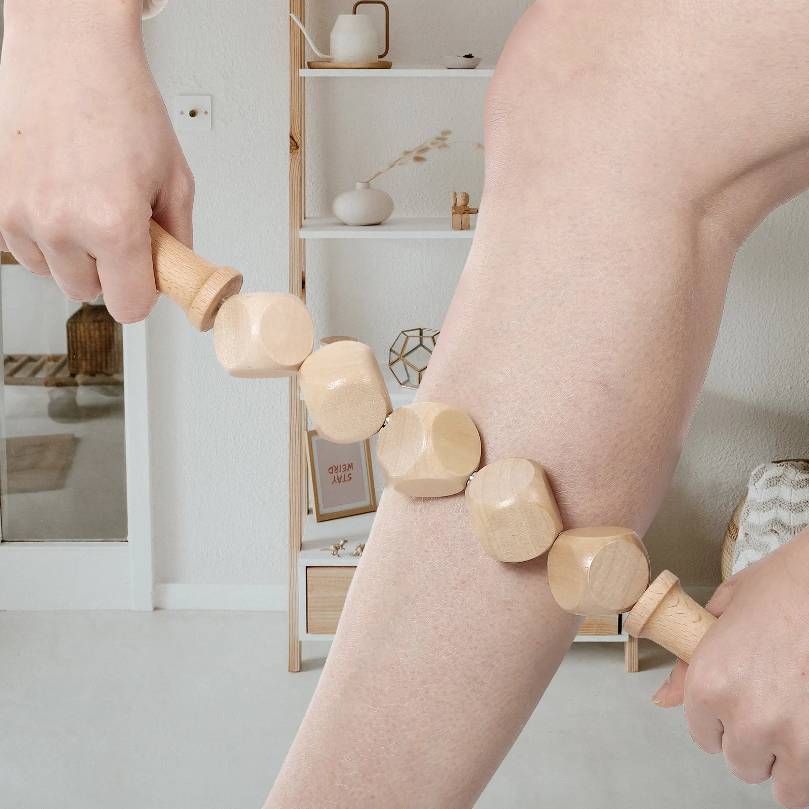 6Pcs Massage Tools Set Wood Therapy Massage Kit Back Massager Wooden Roller Stick Muscle Relaxing Manual Massager Tool view 5