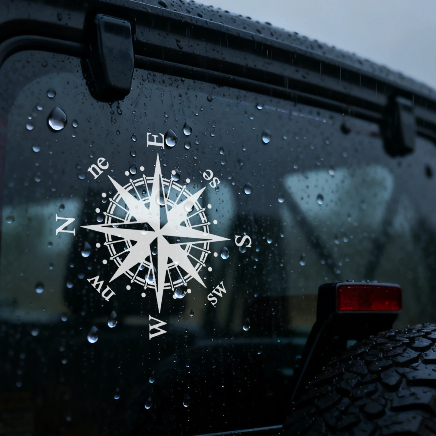 Car Stickers, Reflective Vinyl Stickers for Compasses, Suitable for Truck Bumpers, Windows, Doors, and Laptops.