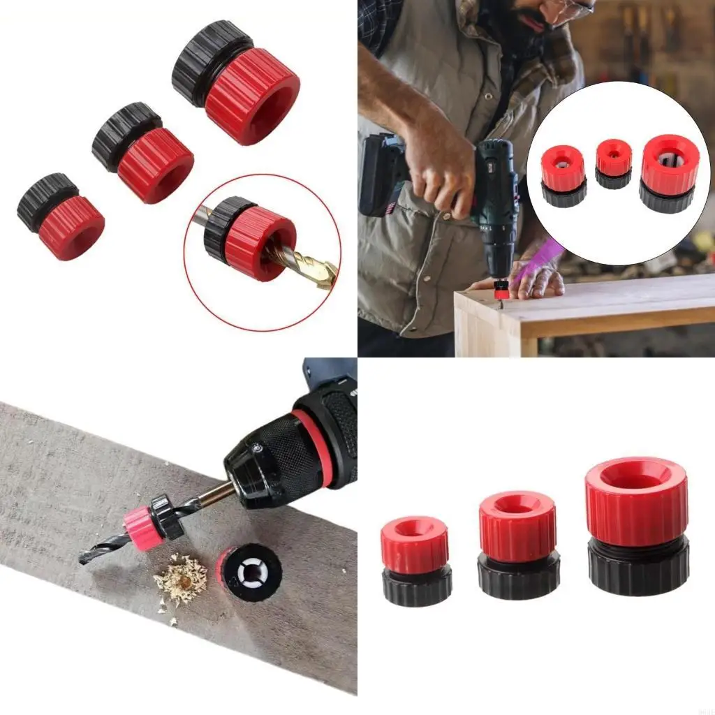 

964E 3Pcs Adjustable Drill Bit Depth Stop 3-13mm Drill Bit Stop Collars Limit Rings