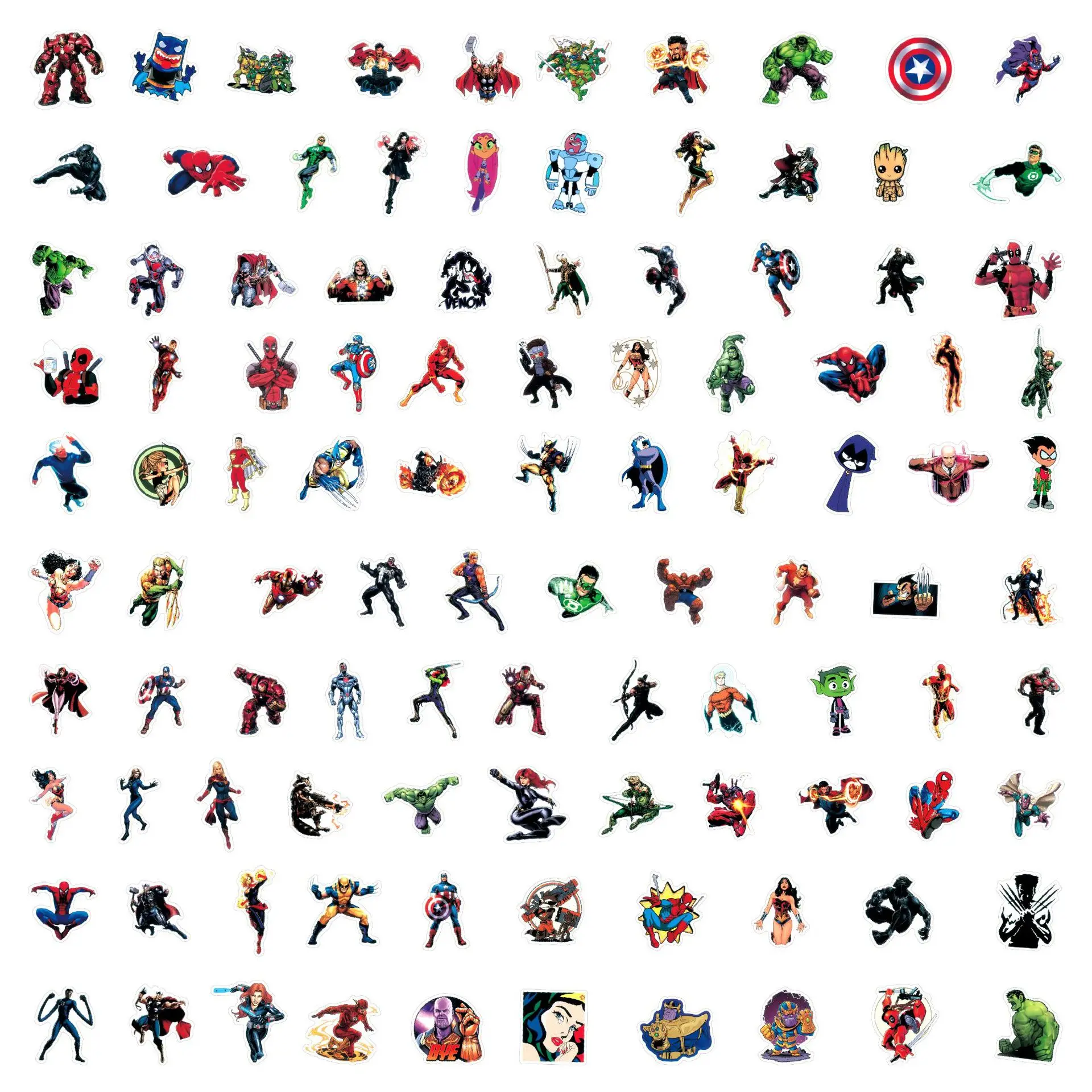 10/30/50/100 قطعة مارفل خارقة الرجل الحديدي وغيرها من مجموعة ملصق DIY بها بنفسك الثلاجة المحمول الأمتعة سكيت الكتابة على الجدران نكتة ملصق