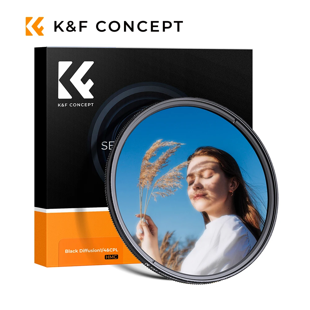 

K&F Concept Nano-C Black Mist 1/4 и поляризационный фильтр 2-в-1, мечтательный туманный фильтр для объектива камеры 37/43/49/52/58/62/67/72/77/82