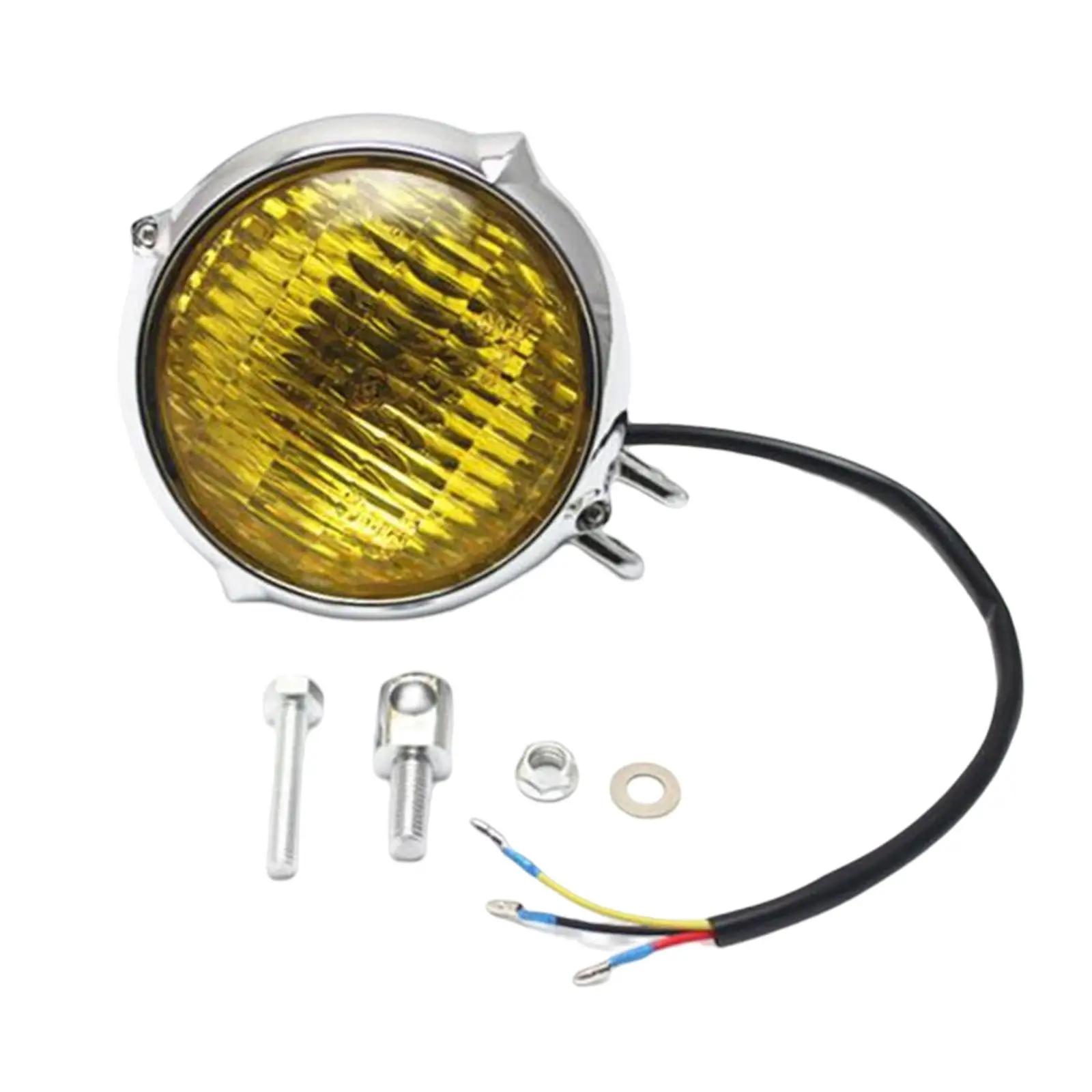 

Motorcycle 4" Headlight Amber Light Lamp for Bobber Chopper +Yellow