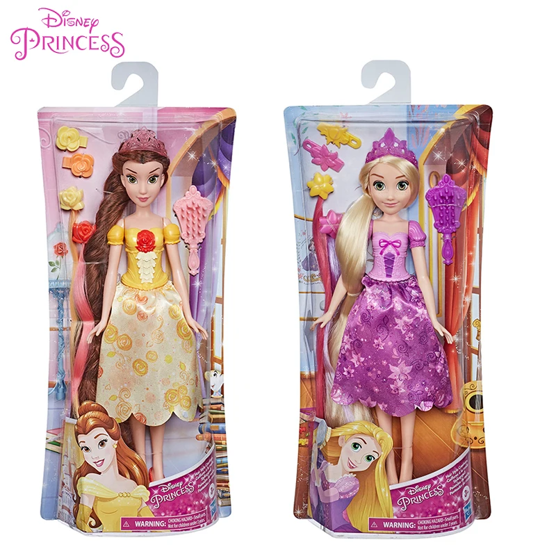 

Original Disney Princess Hair Style Salon Series Princess Belle Rapunzel Doll Cute Anime Action Figure Children's Holiday Gifts