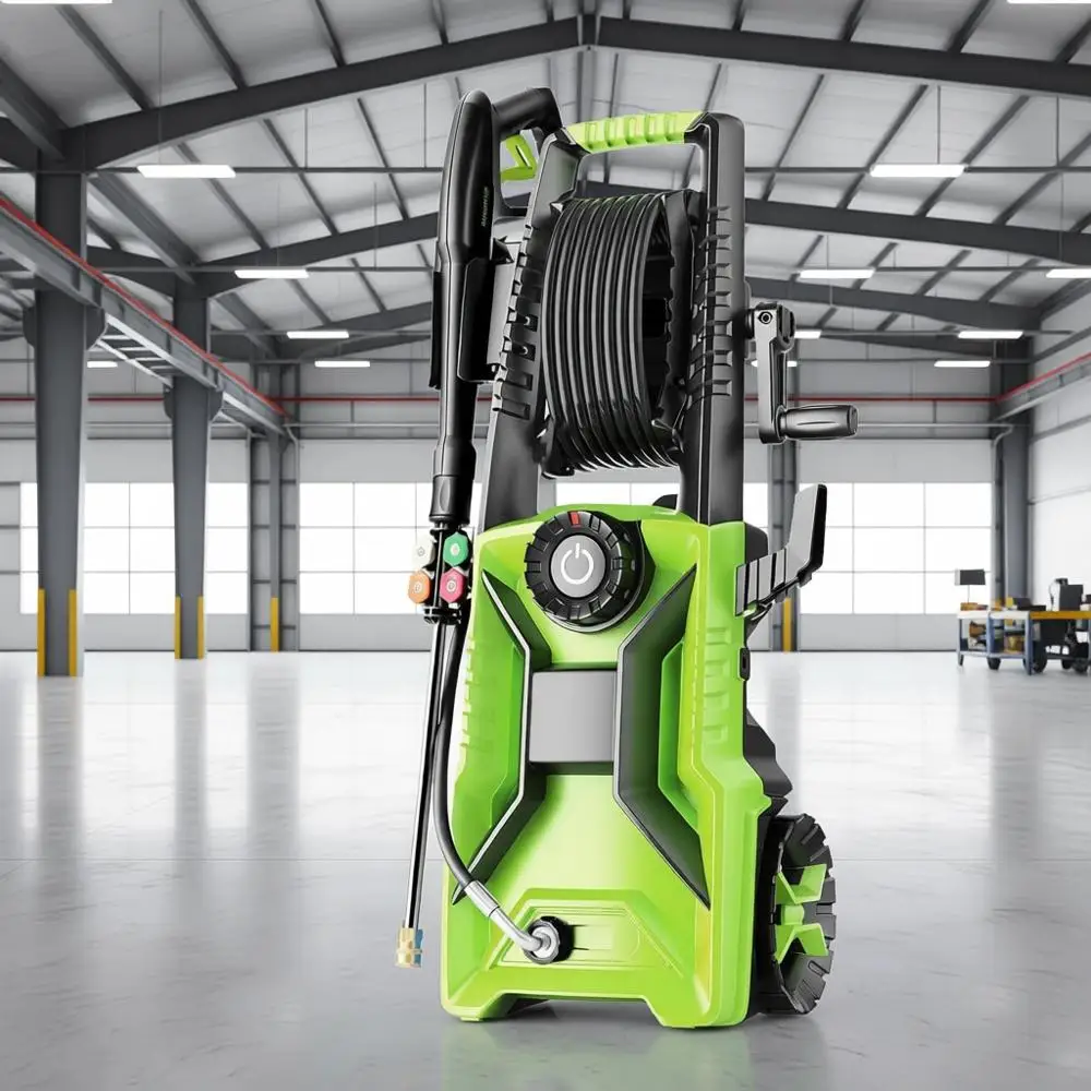 

Регулируемая мойка высокого давления 5000 PSI, новая модель 2026 года, с регулировкой давления (2500-5000 PSI), шлангом 33 тилямб/фунт на кв. дюйм, 4 насадками и дет. комплектом