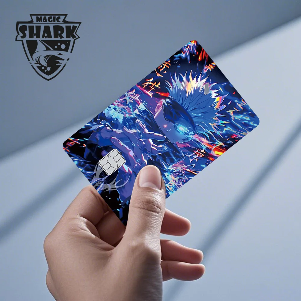 1 шт. передняя наклейка J-Jujutsu K-Kaisen аниме лазерная голографическая Итадори Юджи Мегуми Годзё кредитная дебетовая банковская карта наклейка пленка кожа