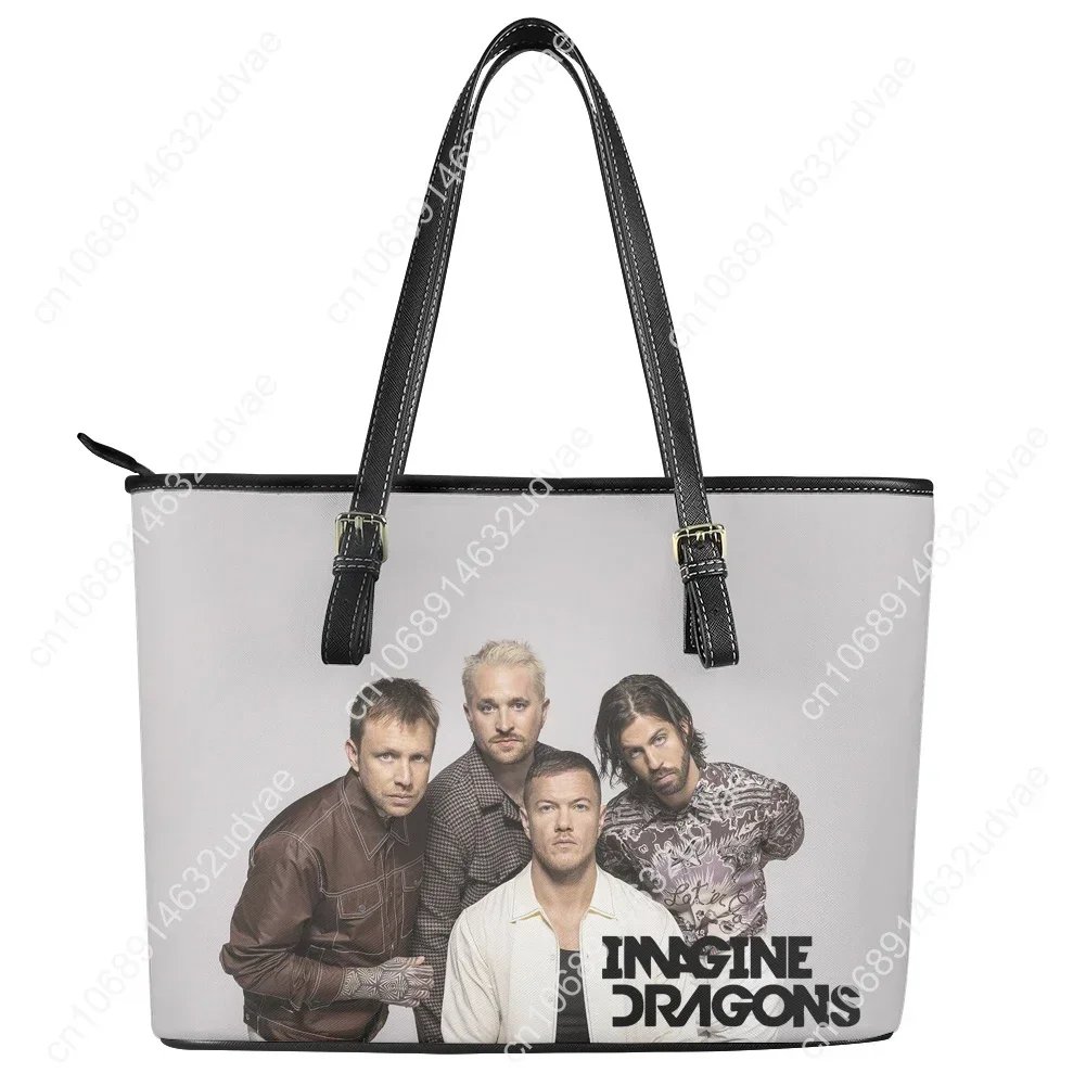 Imagine Dragons Handbag Womens Mens Personalized Tote Bag Fashion Shoulder Bag Business Leather Purse Travel Grocery Bag Gift