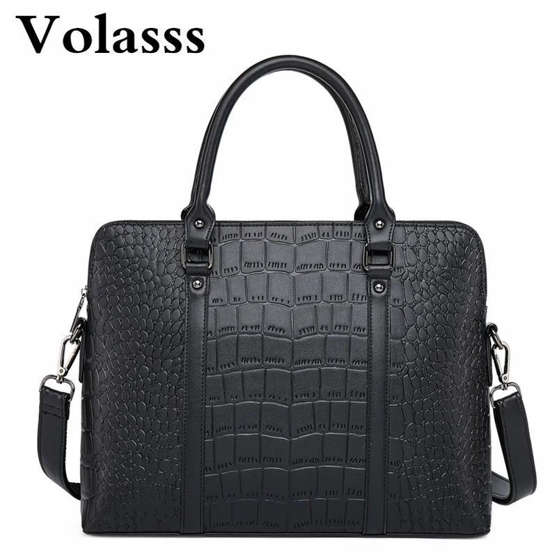 Volasss Black Women's Briefcase Office Work Computer Bag 14