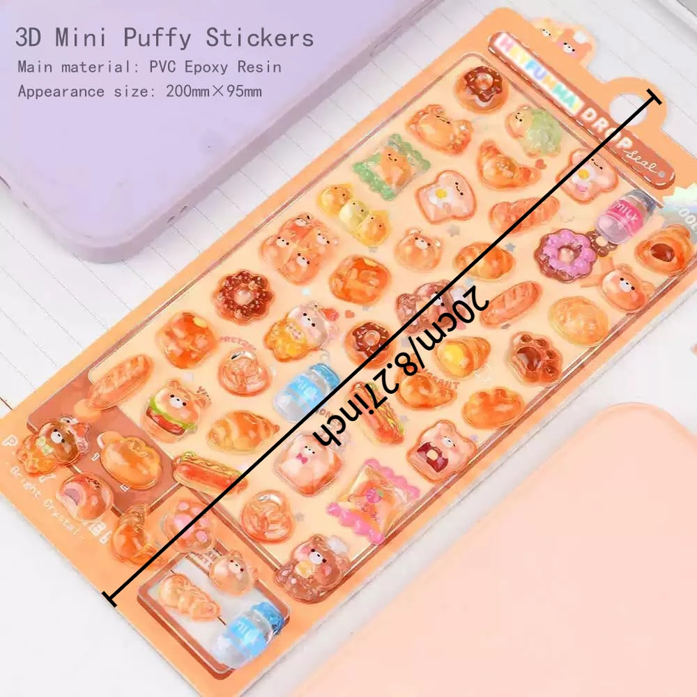 10 Sheets 3D Cute Mini Puffy Stickers, Decorative Stickers for Phone Case Or DIY Notebooks Scrapbooks Handbooks Decoration