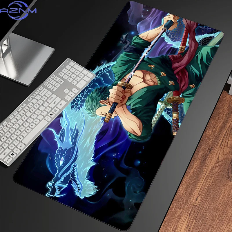 Popular Mouse Pad Anime Desk Mat Computer Keyboard Pad Gaming Cabinet Gamer Accessories Carpet O-one P-piece Zoro Large Mousepad