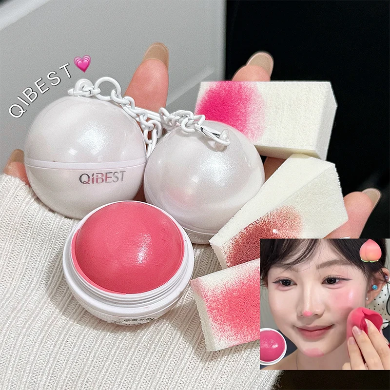 Bálsamo Labial y Rubor de Doble Uso QIBEST, 3 Colores, Color de Mejillas Afrutado, Color Natural Rosado, Brillo Labial Portátil, Maquillaje Brillante para Mujer