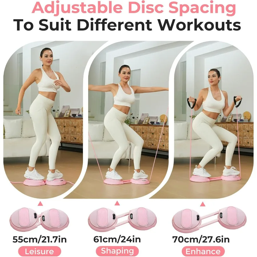 آلة لف الخصر ممارسة Ab Twister Board MAX 300LBS عد ذكي وقت السعرات الحرارية مع 2 أشرطة مقاومة 3 Adj #4