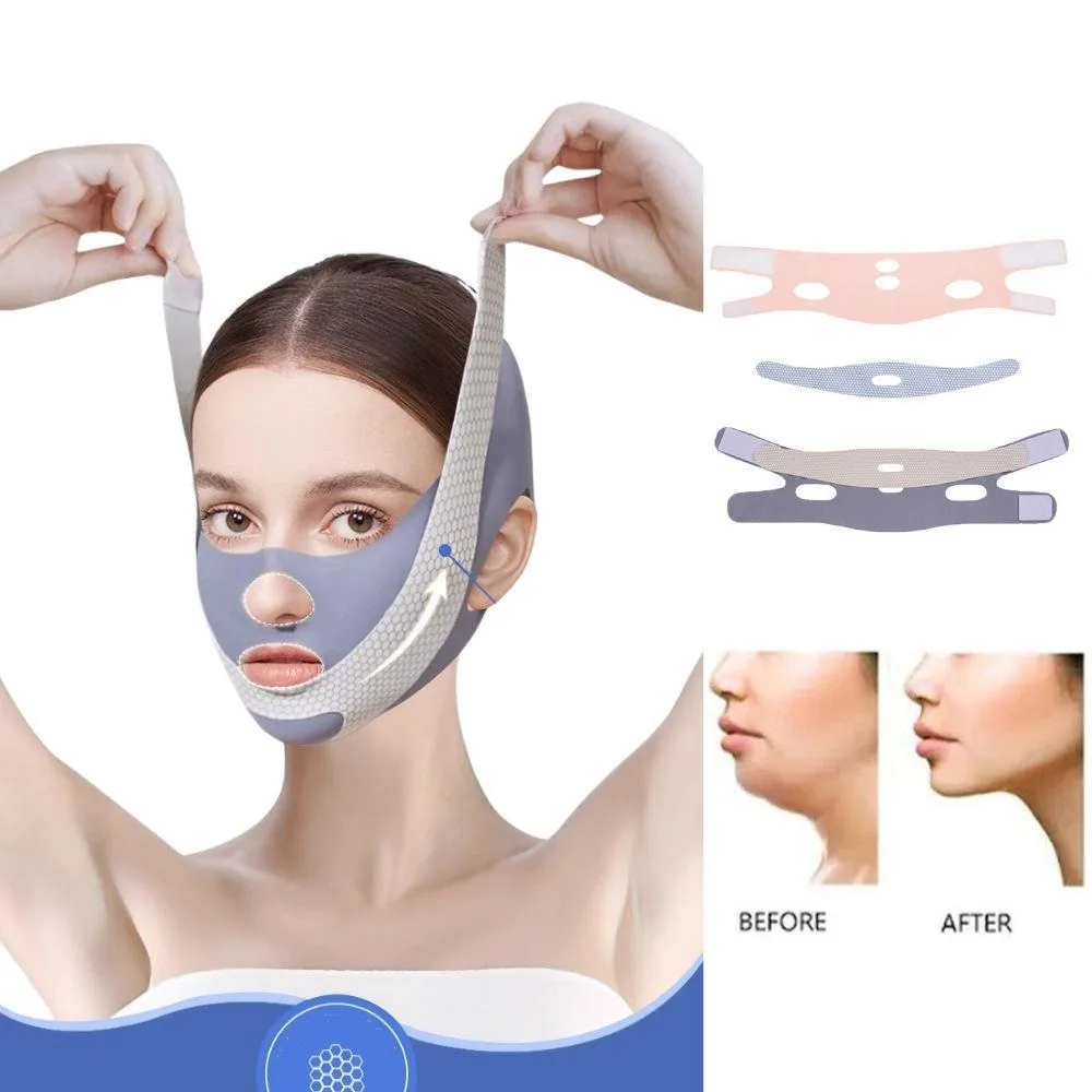 قناع جديد لشد الوجه على شكل حرف V، شريط تنحيف الوجه/حزام شد الذقن المضاد للتجاعيد لشد الوجه لإزالة الذقن المزدوجة/الطيات الناسولابية #5