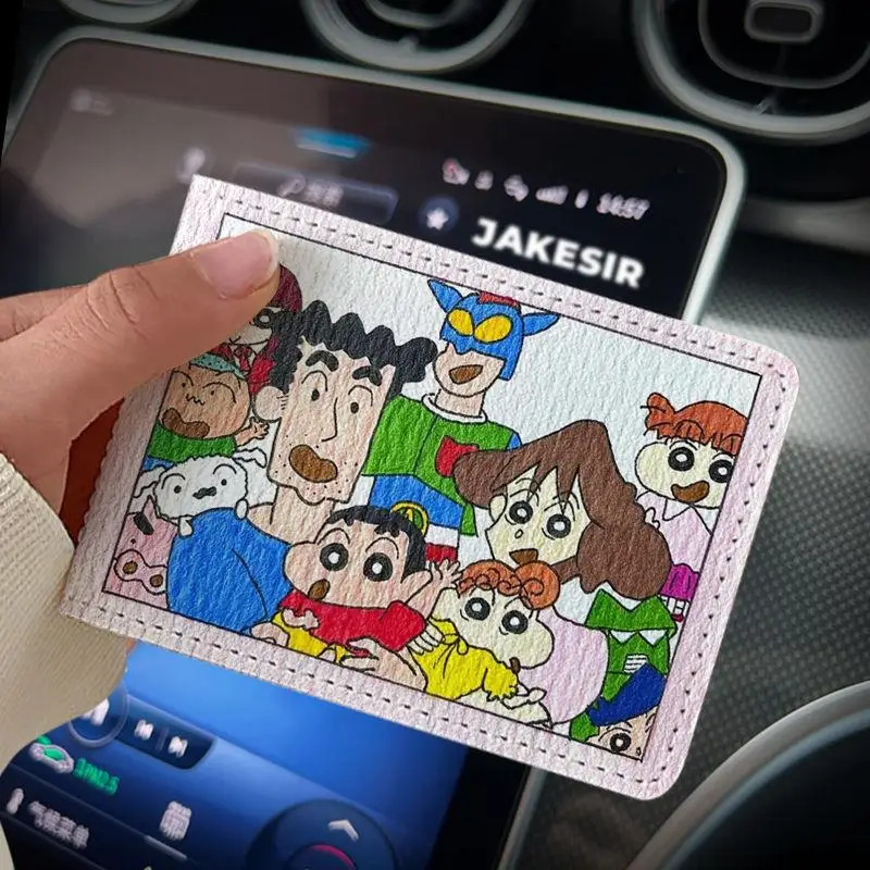 Anime Crayon Shin-Chan Führerschein Halter Cartoon PU Leder Karte Tasche Für Reise ID Karteninhaber Auto Fahren Dokumente geschenke