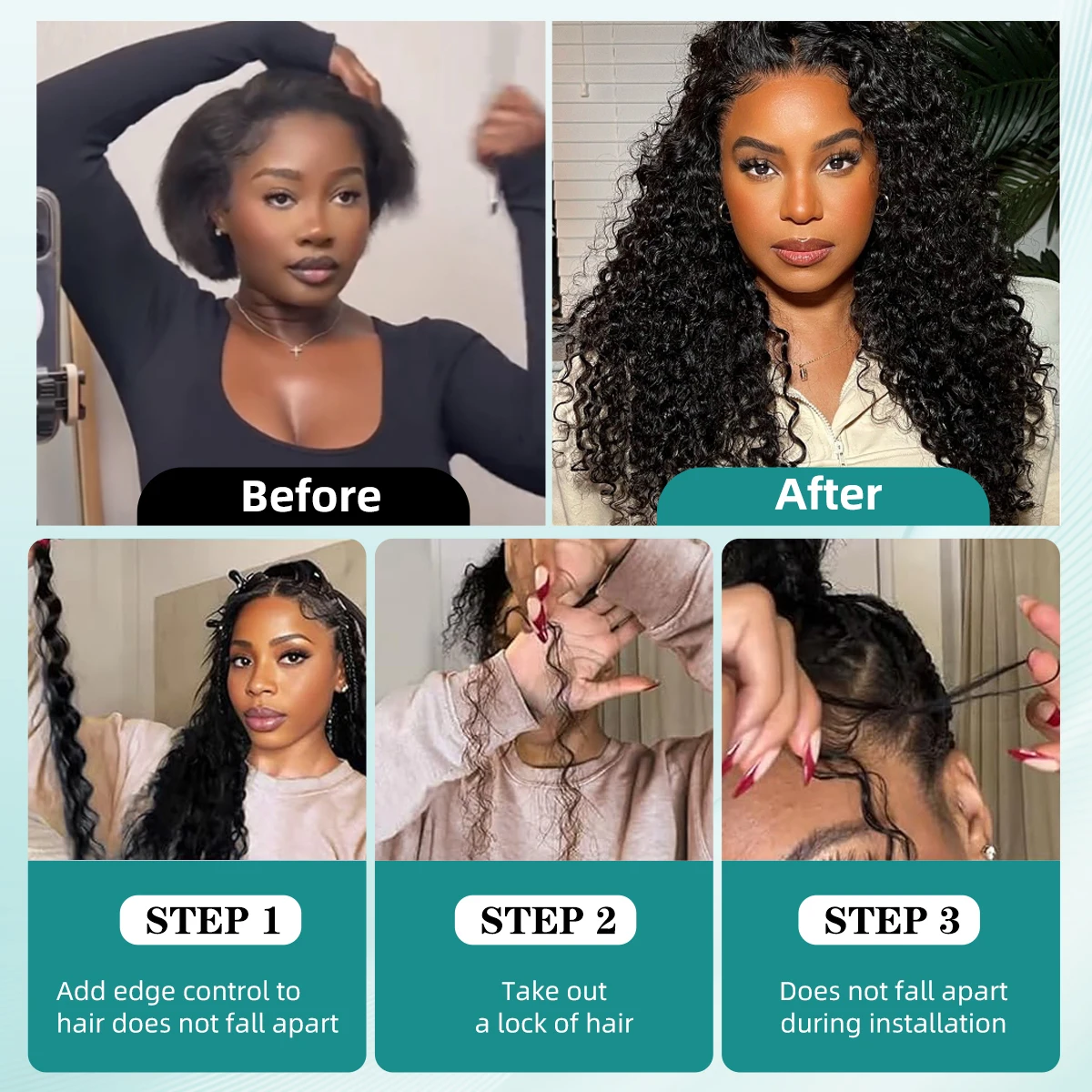 Crochet Hair Knotless Pre-Separated Human Feather Crochet Hair Extensions Lightweight Curly Crochet 100% Brazilian Human Raw Virgin Hair 60g Strands For Women Protective Styles