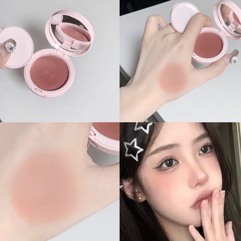 Fashion Cushion Powder Blusher Matte Powder Blusher Nourishes Face Cheek Contour Waterproof Rouge Palette Facial Cosmetics